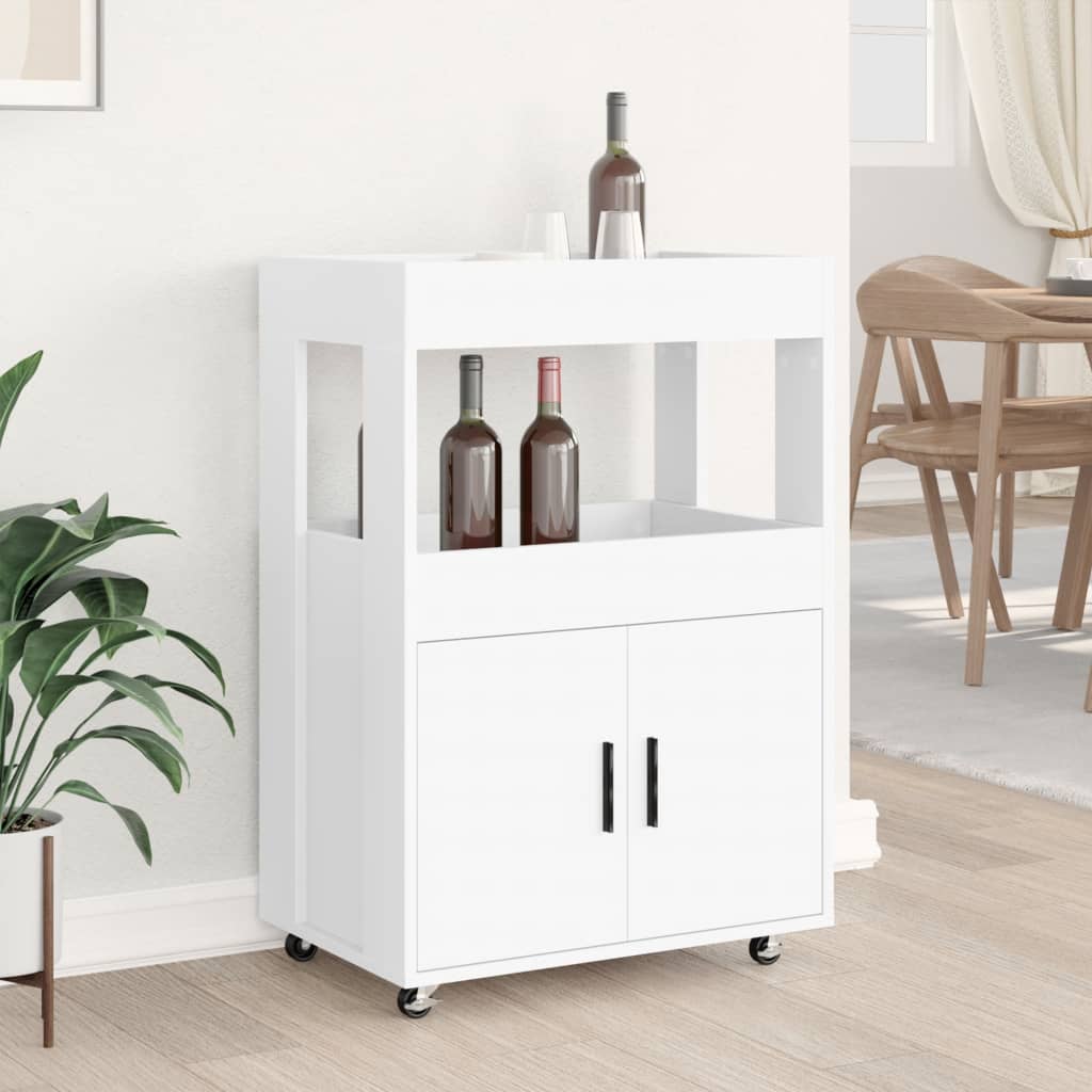 barvogn 60x39,5x89 cm konstrueret træ hvid