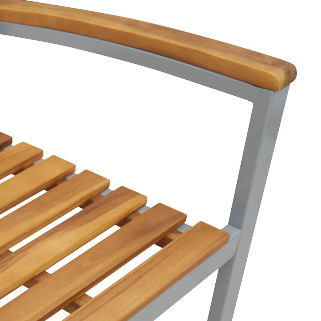 Have Spisebordssæt 7 pcs Grå og brun Massivt akacietræ