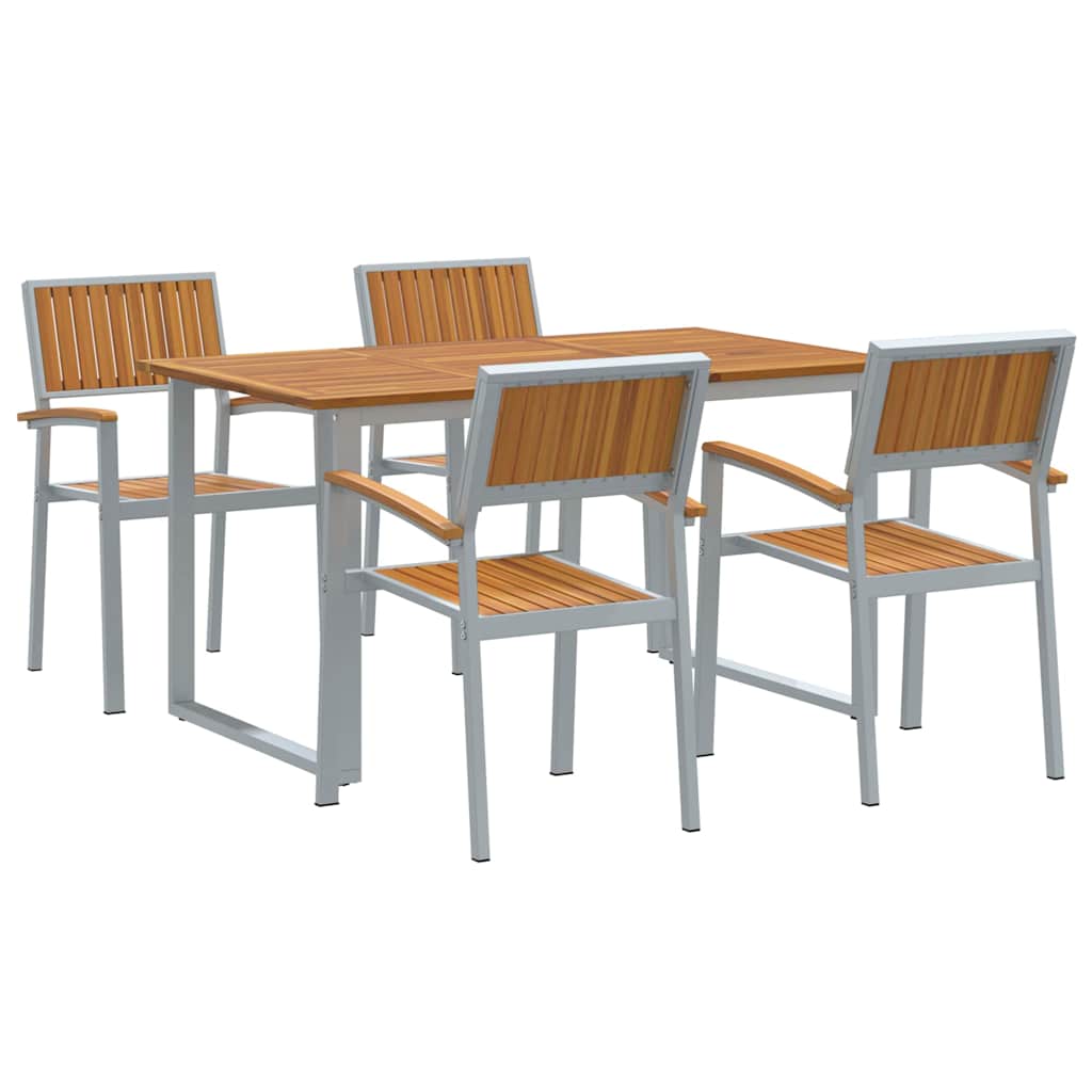 Have Spisebordssæt 5 pcs Grå og brun 140 x 80 x 75 cm