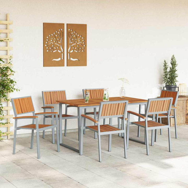 Have Spisebordssæt 7 pcs Grå og brun 140 x 80 x 75 cm