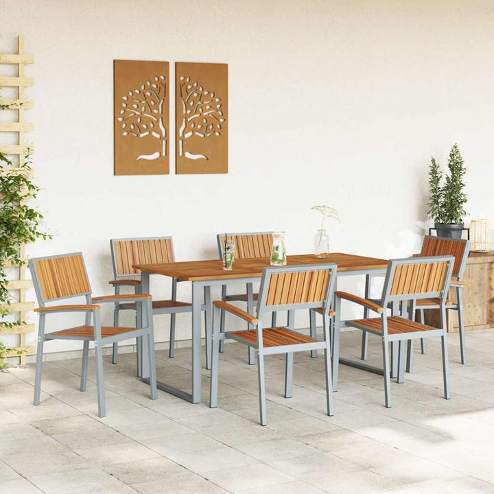 Have Spisebordssæt 7 pcs Grå og brun 160 x 80 x 75 cm