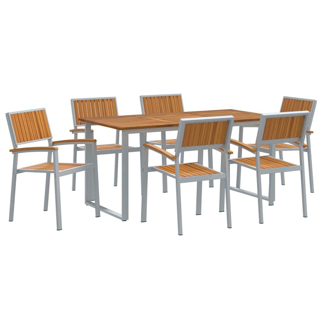 Have Spisebordssæt 7 pcs Grå og brun 160 x 80 x 75 cm