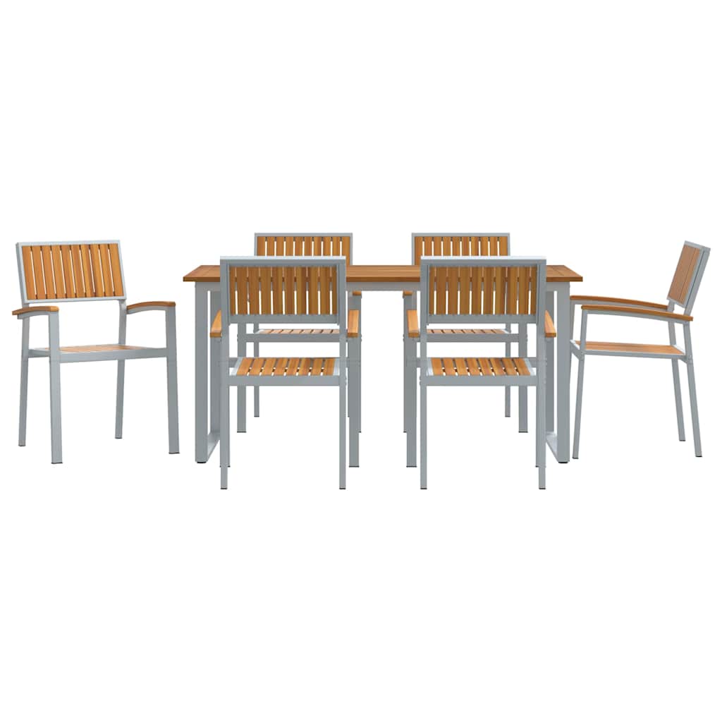 Have Spisebordssæt 7 pcs Grå og brun 160 x 80 x 75 cm
