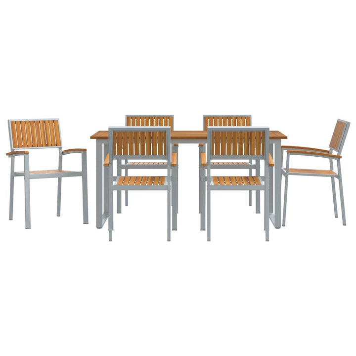 Have Spisebordssæt 7 pcs Grå og brun 160 x 80 x 75 cm