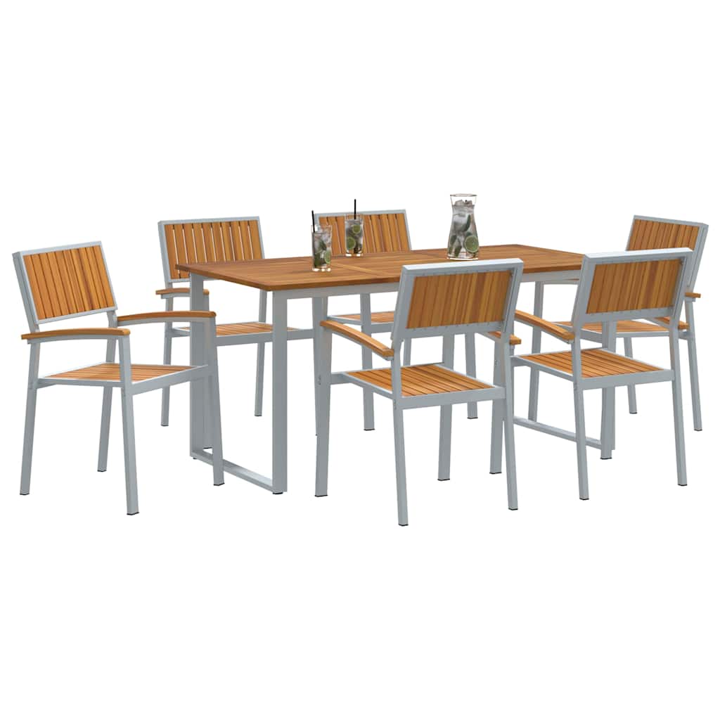 Have Spisebordssæt 7 pcs Grå og brun 160 x 80 x 75 cm
