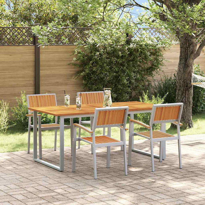 Have Spisebordssæt 5 pcs Grå og brun 180 x 90 x 75 cm
