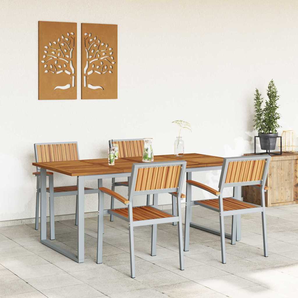 Have Spisebordssæt 5 pcs Grå og brun 180 x 90 x 75 cm
