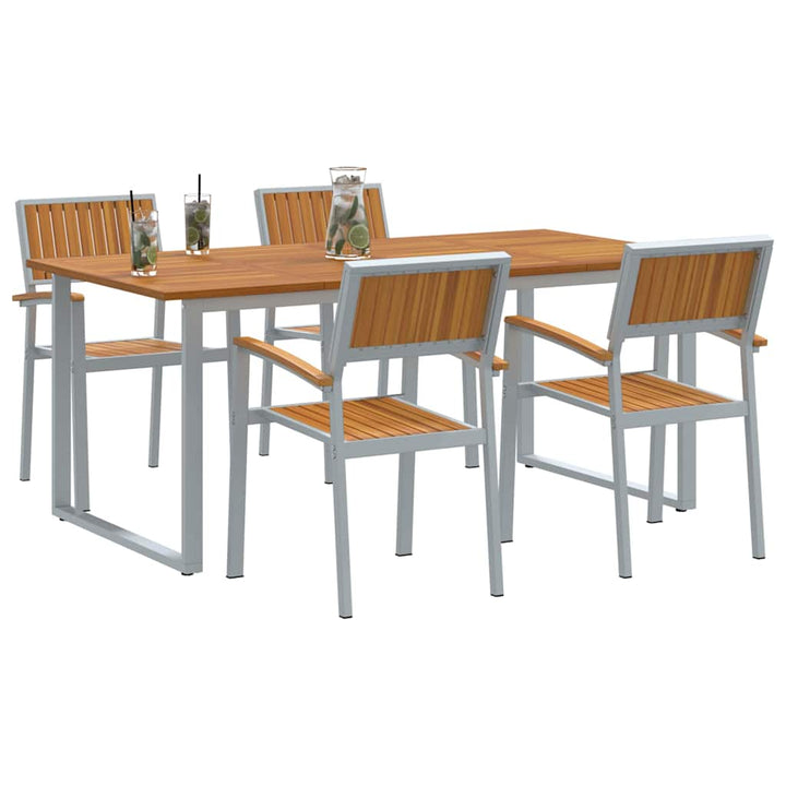 Have Spisebordssæt 5 pcs Grå og brun 180 x 90 x 75 cm