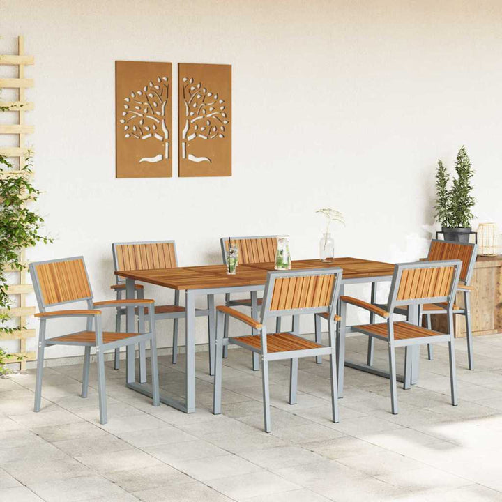 Have Spisebordssæt 7 pcs Grå og brun 180 x 90 x 75 cm