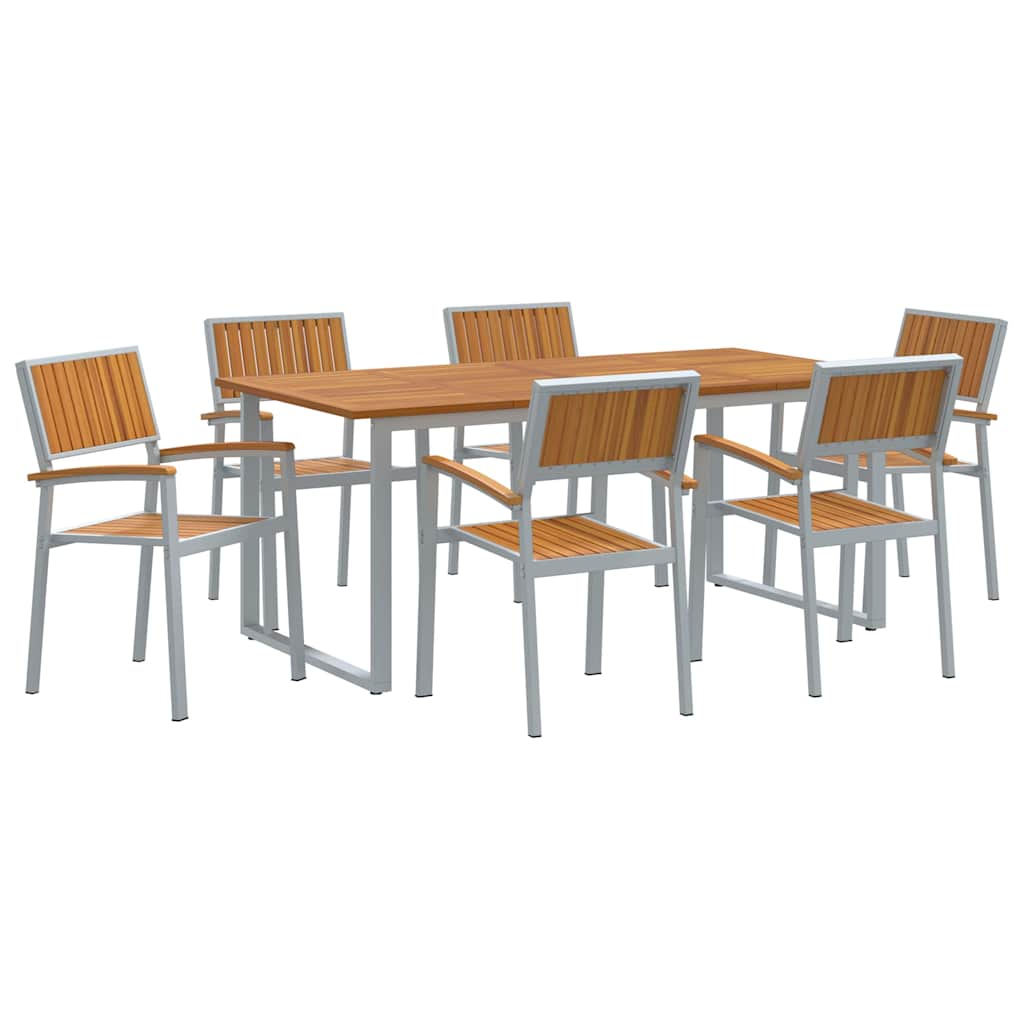 Have Spisebordssæt 7 pcs Grå og brun 180 x 90 x 75 cm