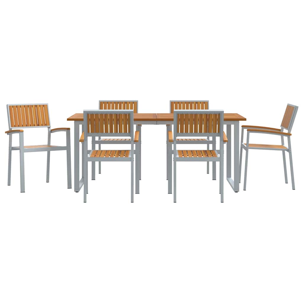 Have Spisebordssæt 7 pcs Grå og brun 180 x 90 x 75 cm