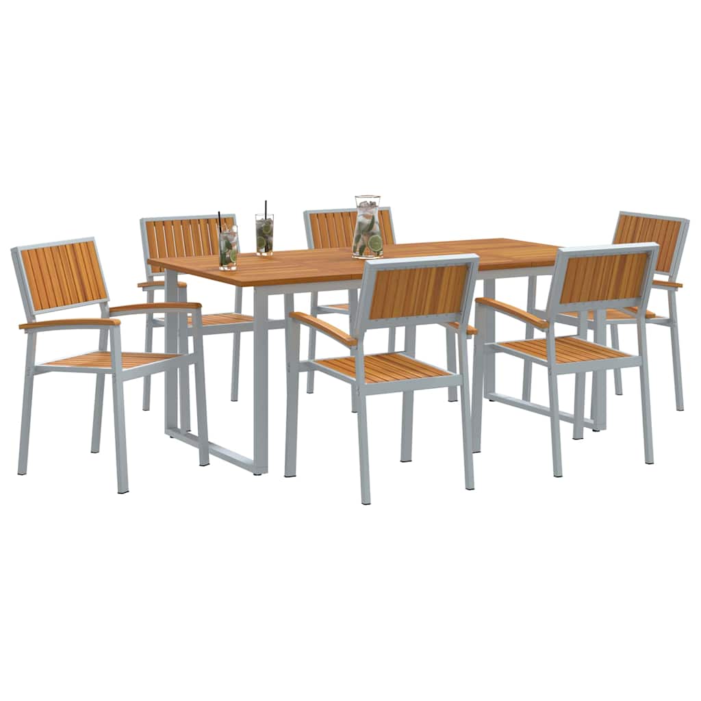Have Spisebordssæt 7 pcs Grå og brun 180 x 90 x 75 cm