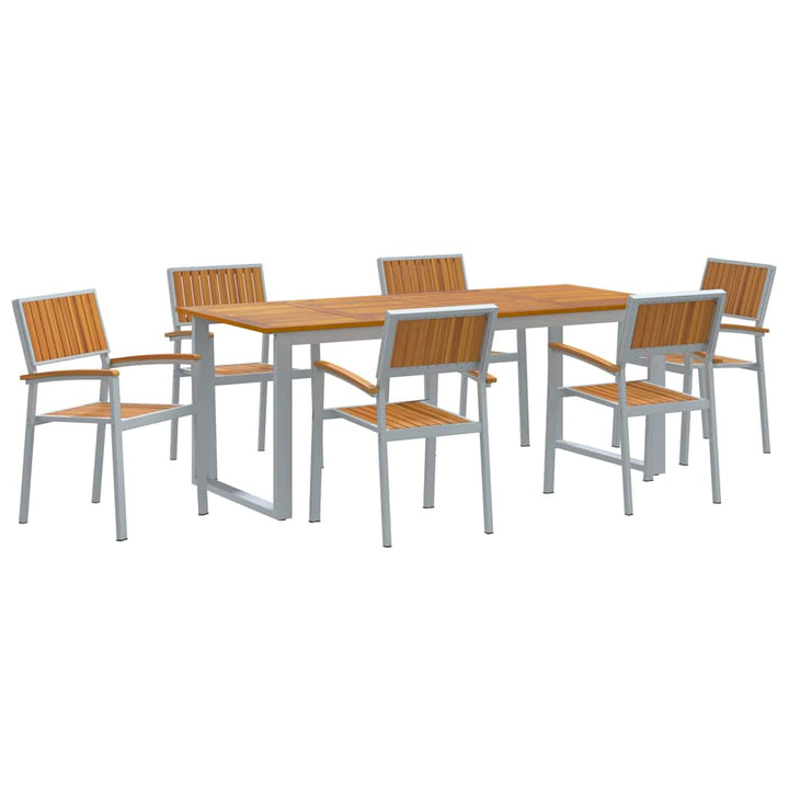 Have Spisebordssæt 7 pcs Grå og brun 200 x 90 x 75 cm