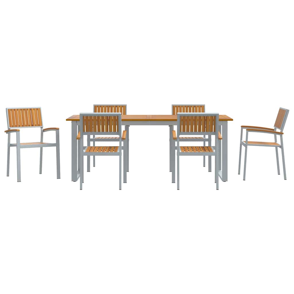 Have Spisebordssæt 7 pcs Grå og brun 200 x 90 x 75 cm