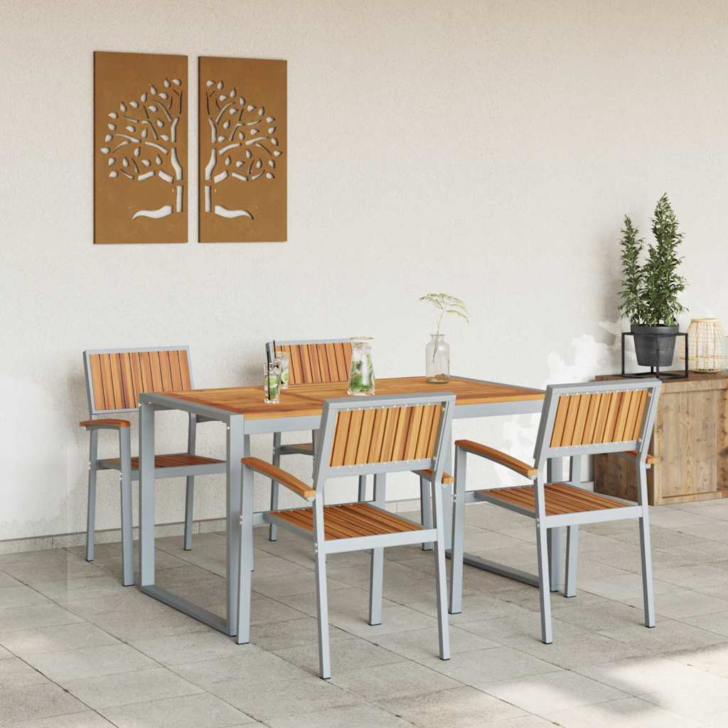 Have Spisebordssæt 5 pcs Grå og brun 140 x 80 x 75 cm