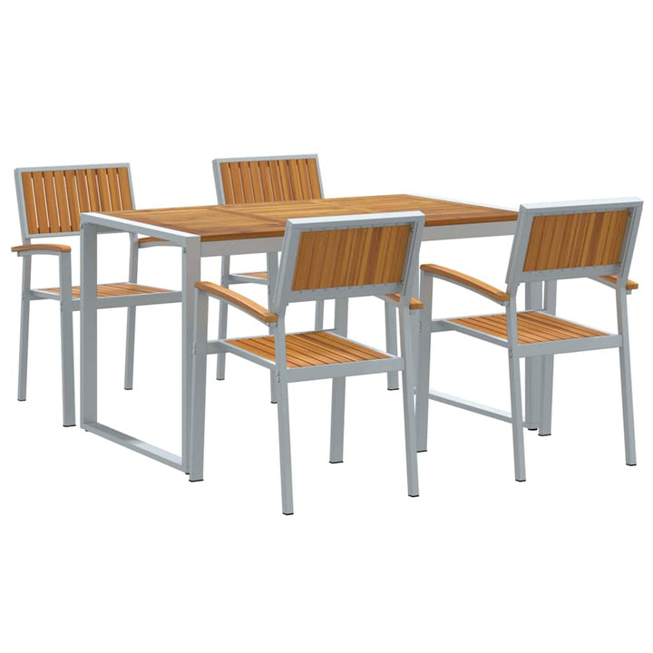 Have Spisebordssæt 5 pcs Grå og brun 140 x 80 x 75 cm