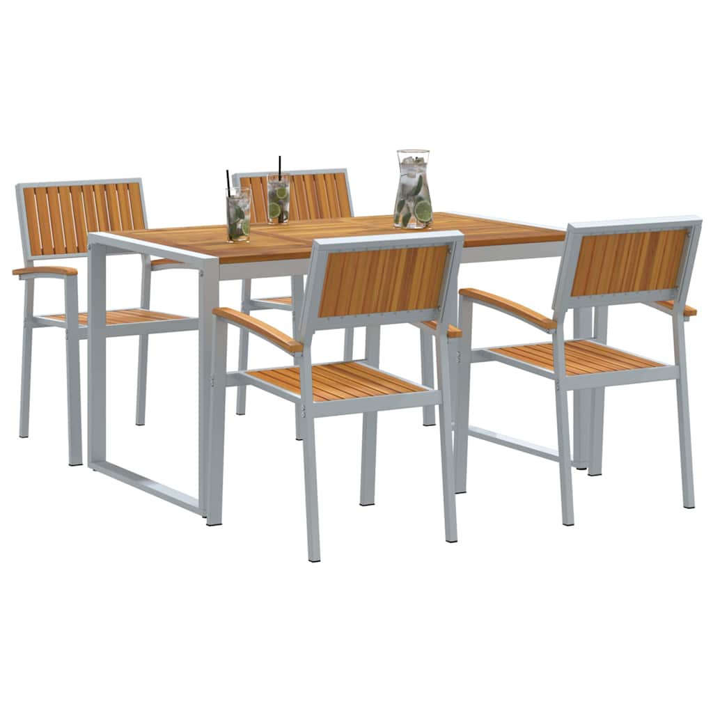 Have Spisebordssæt 5 pcs Grå og brun 140 x 80 x 75 cm