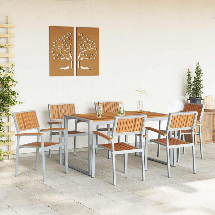 Have Spisebordssæt 7 pcs Grå og brun 140 x 80 x 75 cm
