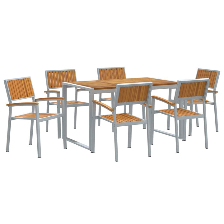 Have Spisebordssæt 7 pcs Grå og brun 140 x 80 x 75 cm