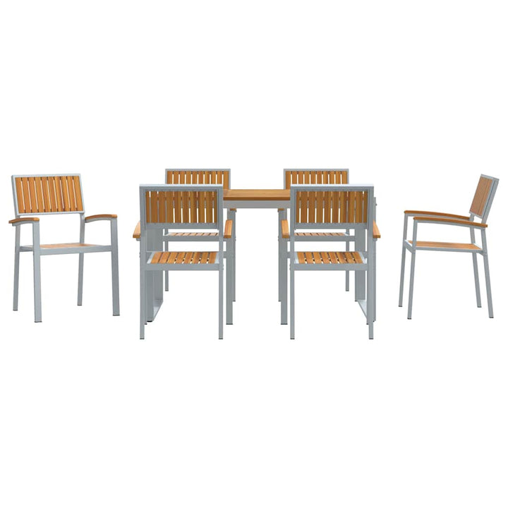 Have Spisebordssæt 7 pcs Grå og brun 140 x 80 x 75 cm