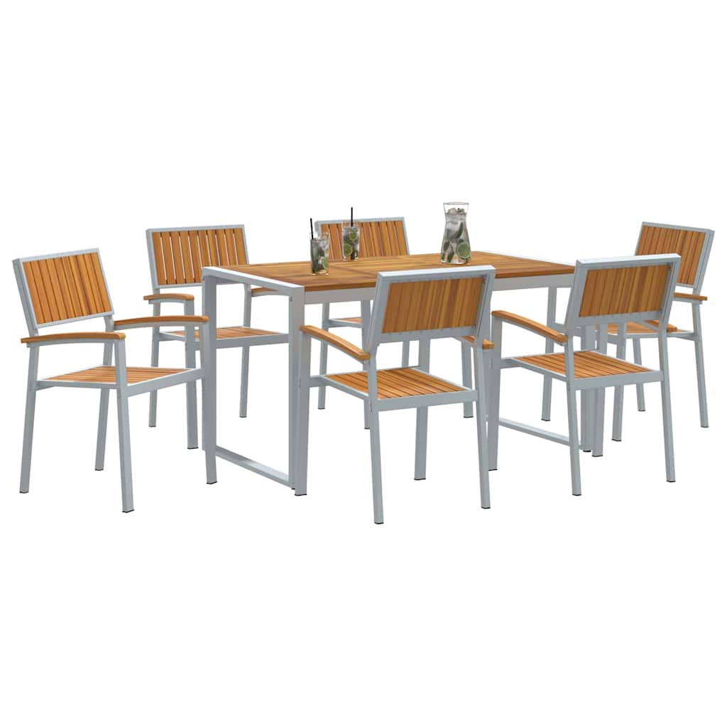 Have Spisebordssæt 7 pcs Grå og brun 140 x 80 x 75 cm