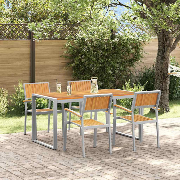 Have Spisebordssæt 5 pcs Grå og brun 160 x 80 x 75 cm