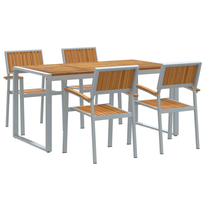 Have Spisebordssæt 5 pcs Grå og brun 160 x 80 x 75 cm