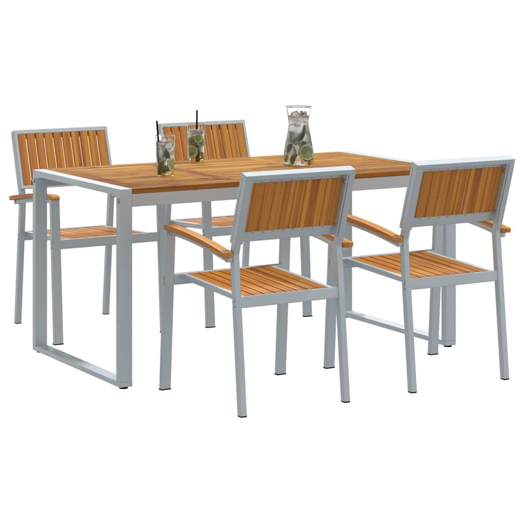 Have Spisebordssæt 5 pcs Grå og brun 160 x 80 x 75 cm