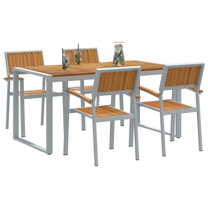 Have Spisebordssæt 5 pcs Grå og brun 160 x 80 x 75 cm
