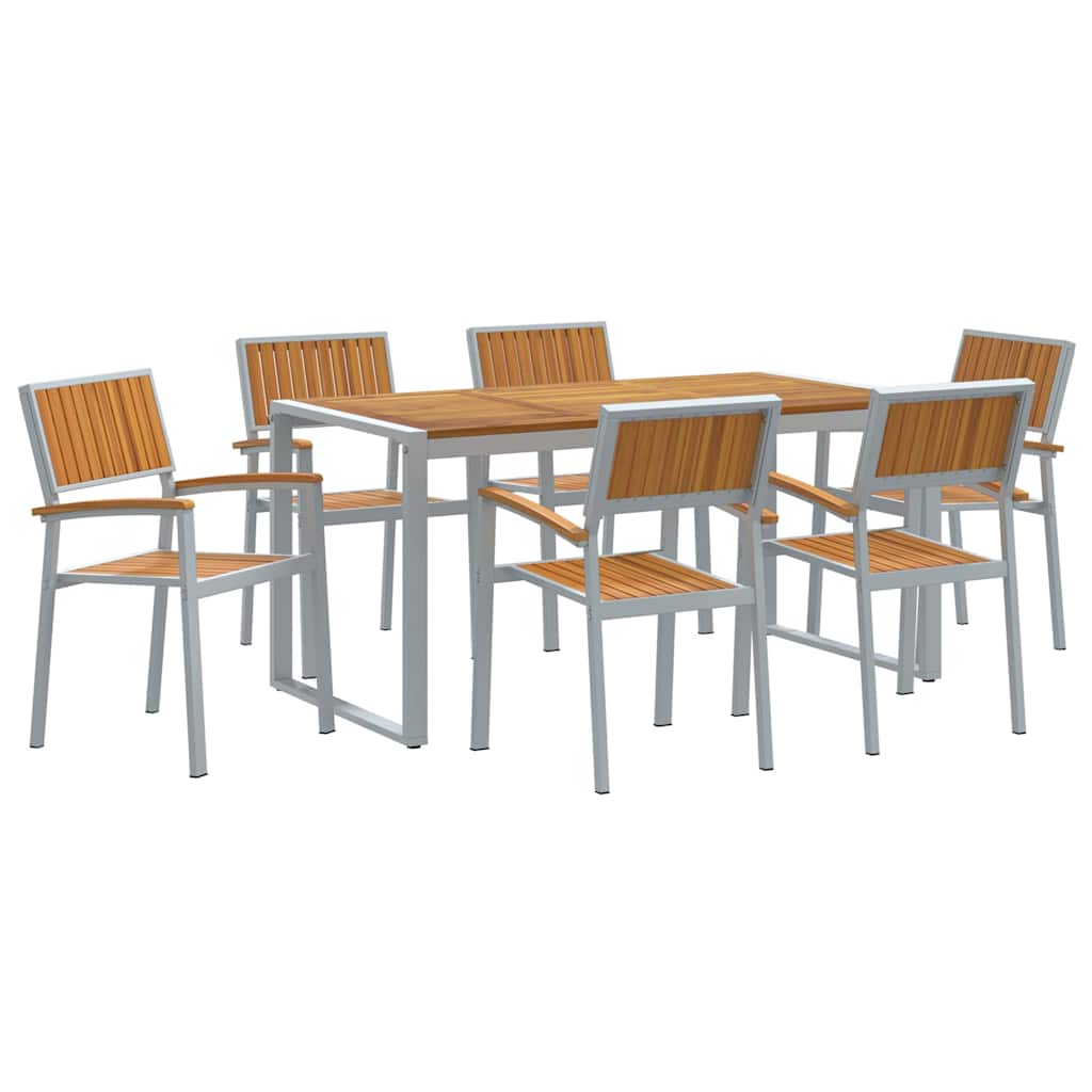 Have Spisebordssæt 7 pcs Grå og brun 160 x 80 x 75 cm
