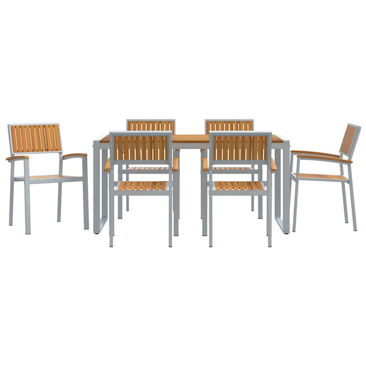 Have Spisebordssæt 7 pcs Grå og brun 160 x 80 x 75 cm