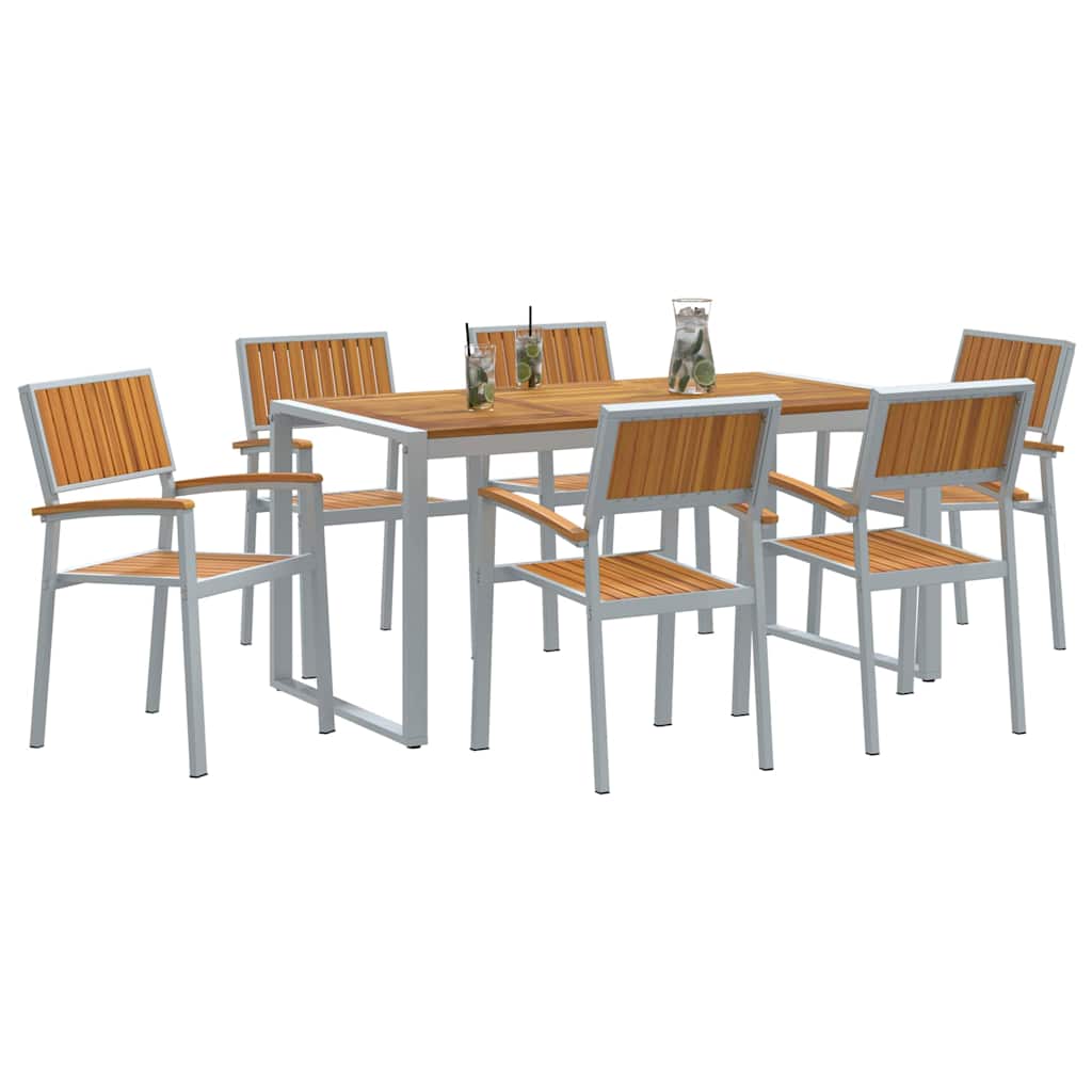 Have Spisebordssæt 7 pcs Grå og brun 160 x 80 x 75 cm