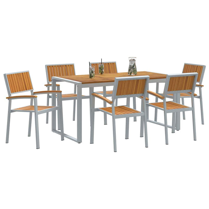 Have Spisebordssæt 7 pcs Grå og brun 160 x 80 x 75 cm