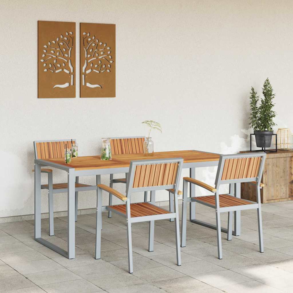 Have Spisebordssæt 5 pcs Grå og brun 180 x 90 x 75 cm