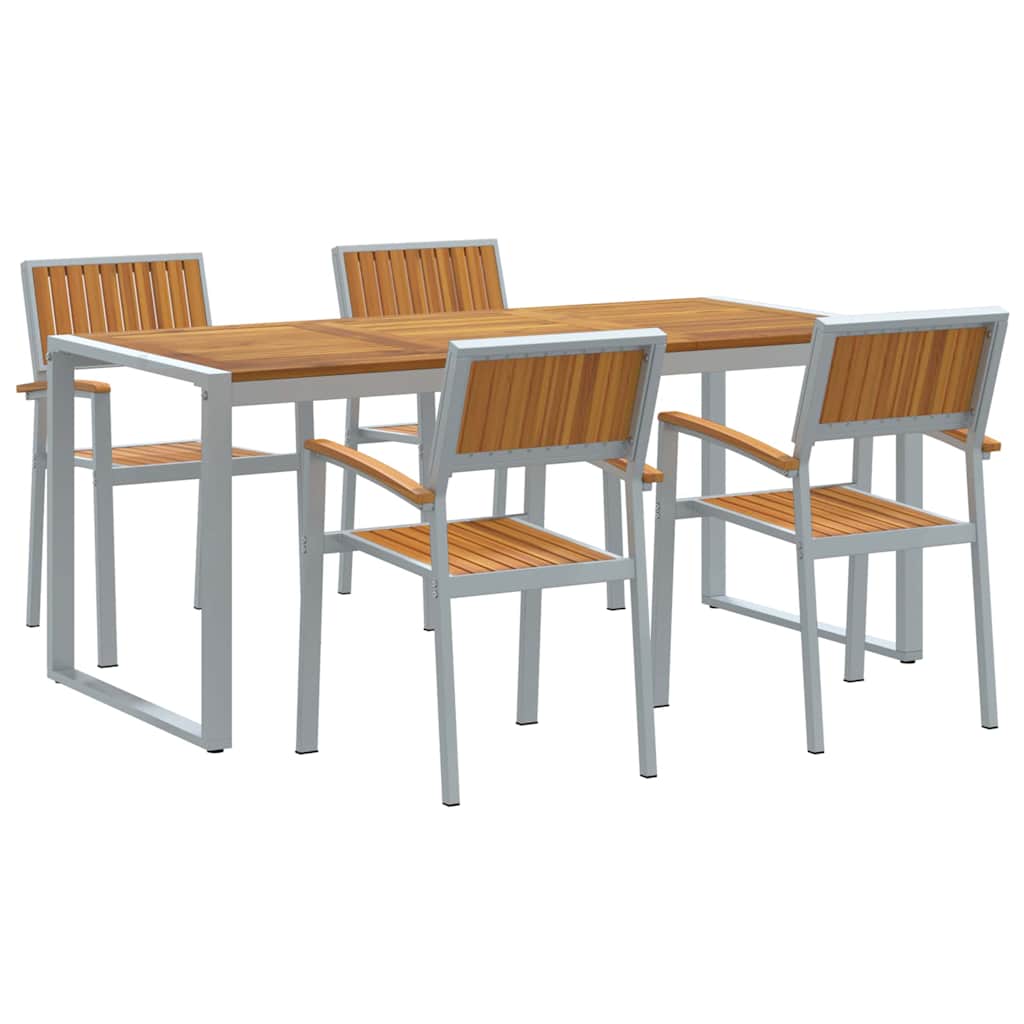 Have Spisebordssæt 5 pcs Grå og brun 180 x 90 x 75 cm