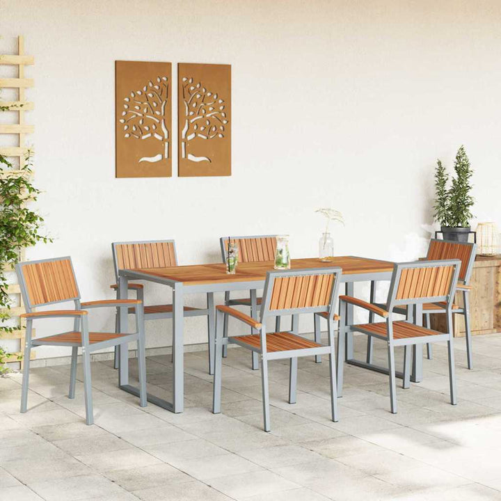Have Spisebordssæt 7 pcs Grå og brun 180 x 90 x 75 cm