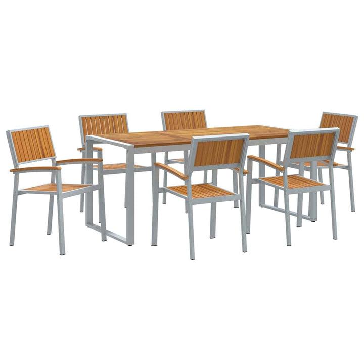 Have Spisebordssæt 7 pcs Grå og brun 180 x 90 x 75 cm