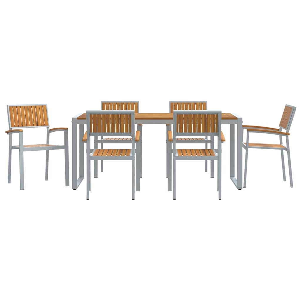 Have Spisebordssæt 7 pcs Grå og brun 180 x 90 x 75 cm