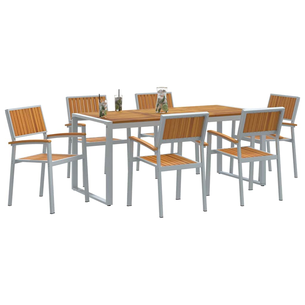 Have Spisebordssæt 7 pcs Grå og brun 180 x 90 x 75 cm