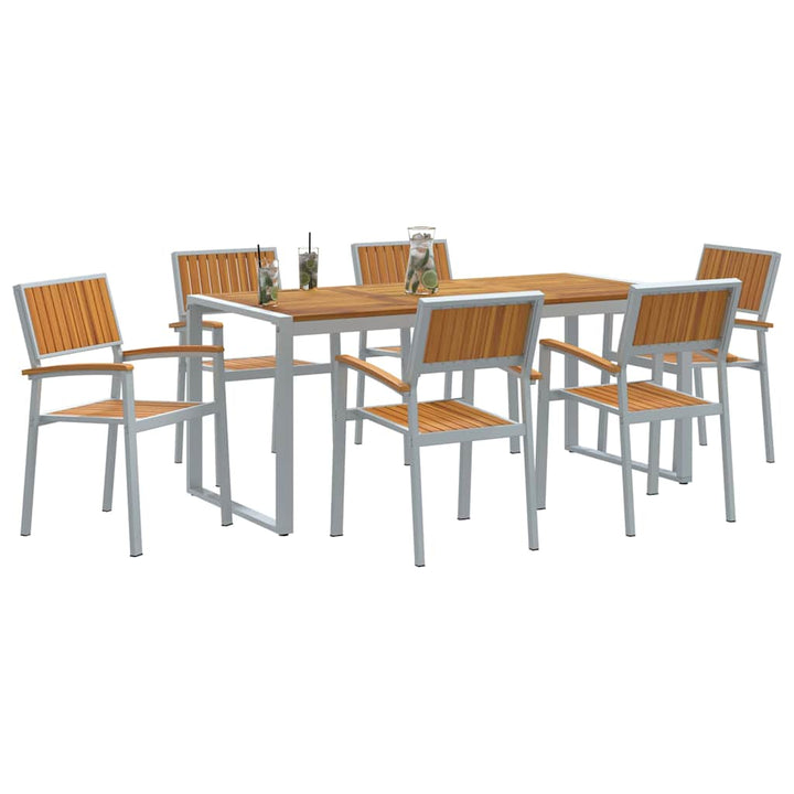 Have Spisebordssæt 7 pcs Grå og brun 180 x 90 x 75 cm