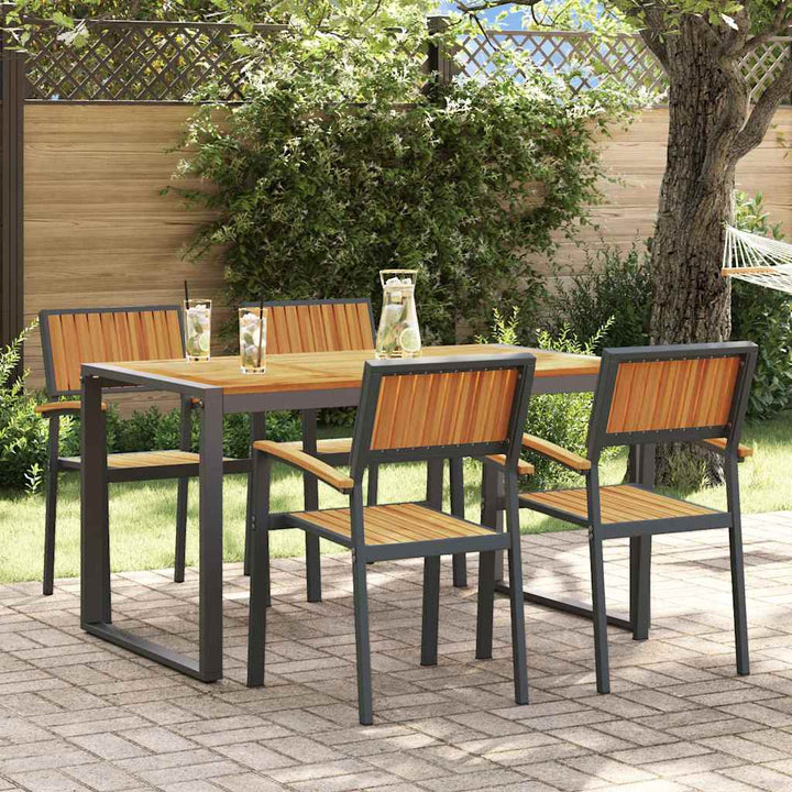 Have Spisebordssæt 5 pcs Sort og brun 140 x 80 x 75 cm