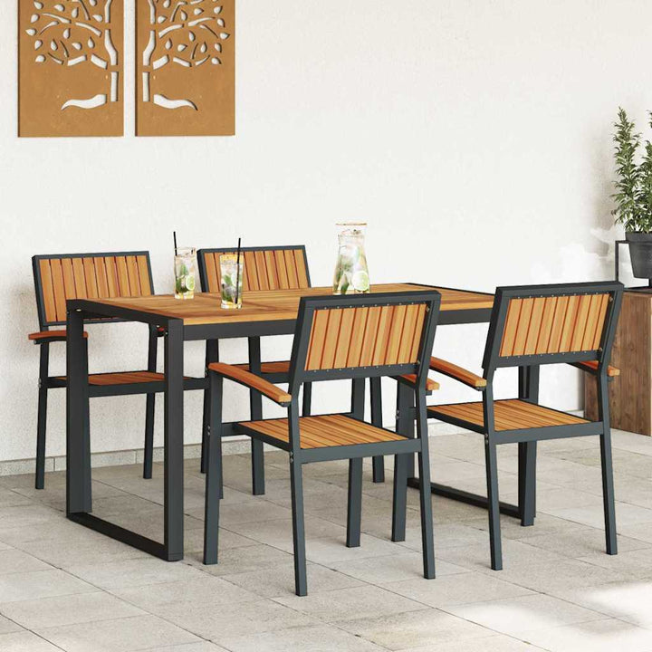Have Spisebordssæt 5 pcs Sort og brun 140 x 80 x 75 cm