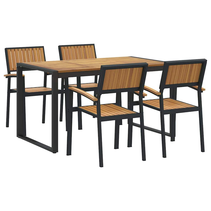 Have Spisebordssæt 5 pcs Sort og brun 140 x 80 x 75 cm