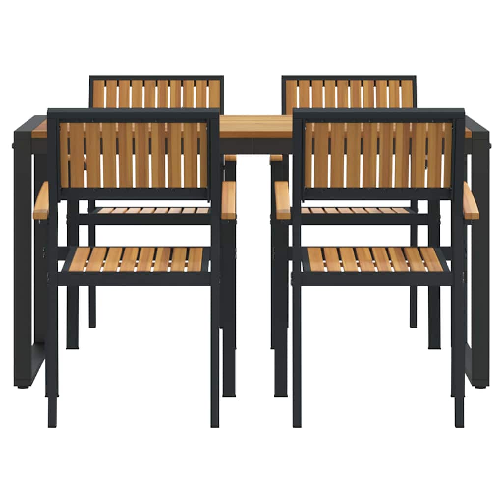 Have Spisebordssæt 5 pcs Sort og brun 140 x 80 x 75 cm