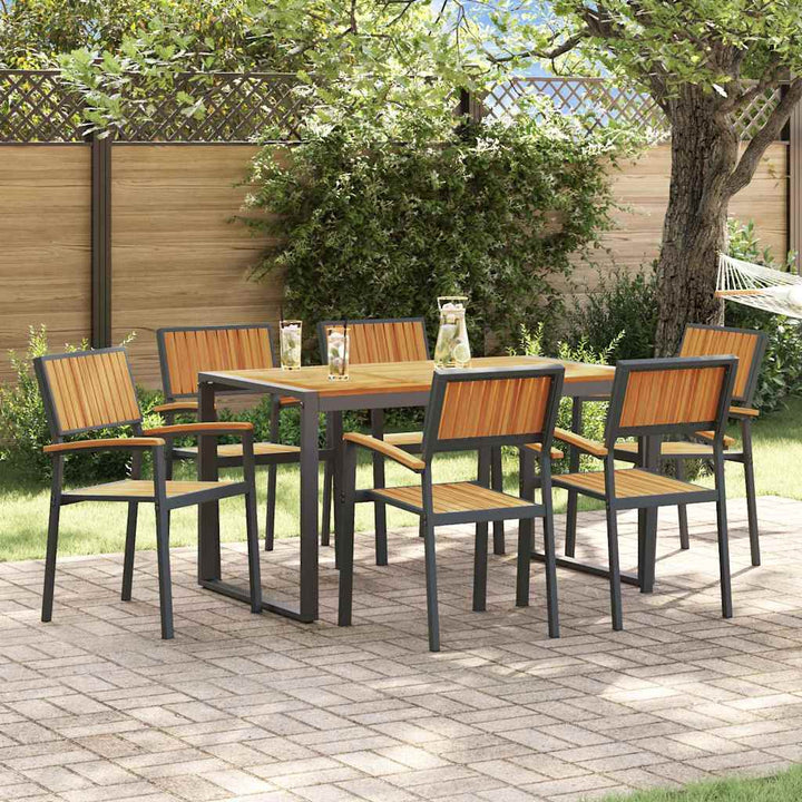 Have Spisebordssæt 7 pcs Sort og brun 140 x 80 x 75 cm