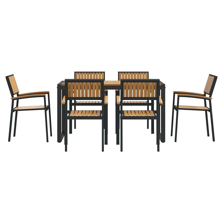 Have Spisebordssæt 7 pcs Sort og brun 140 x 80 x 75 cm
