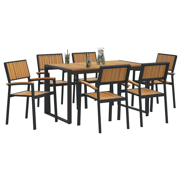 Have Spisebordssæt 7 pcs Sort og brun 140 x 80 x 75 cm