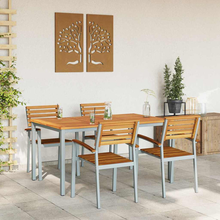 Have Spisebordssæt 5 pcs Grå og brun 150 x 90 x 75 cm