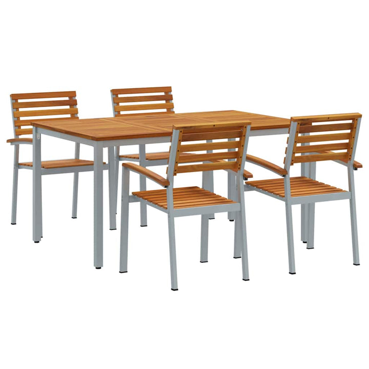 Have Spisebordssæt 5 pcs Grå og brun 150 x 90 x 75 cm