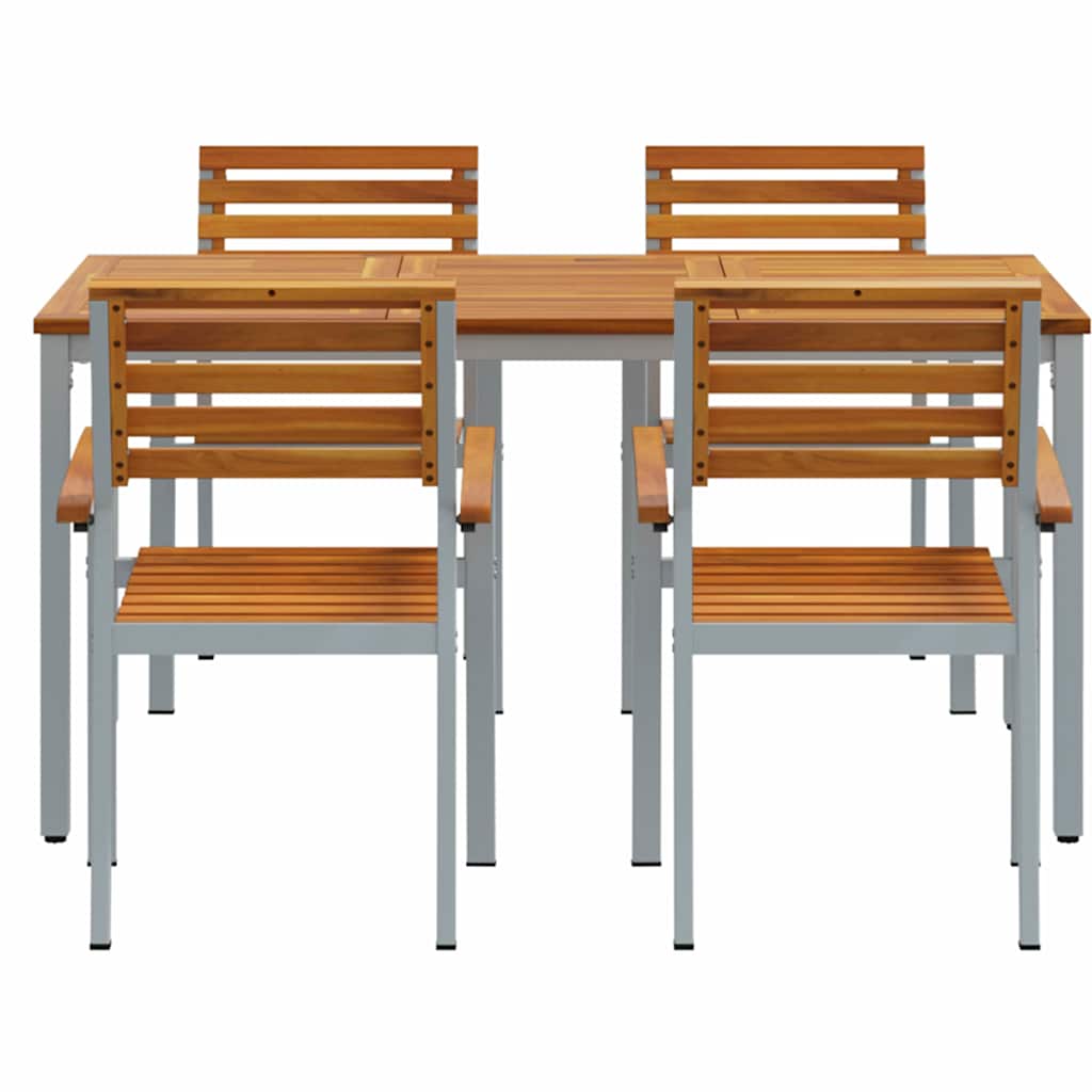 Have Spisebordssæt 5 pcs Grå og brun 150 x 90 x 75 cm
